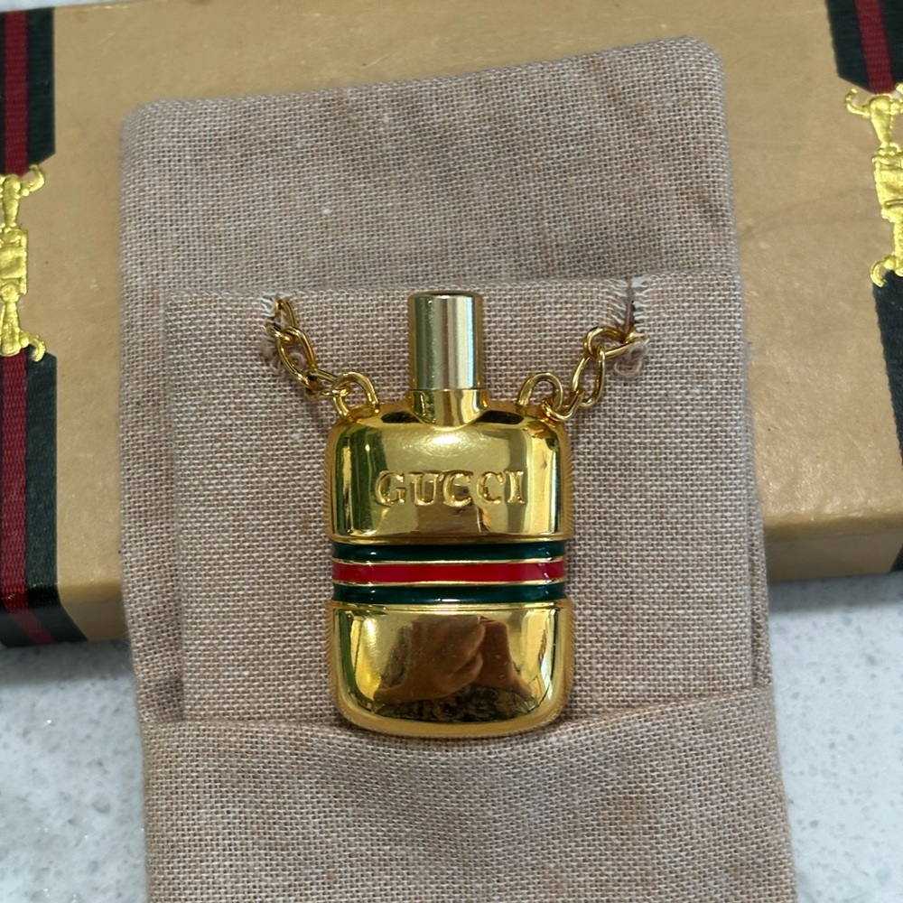 Gucci Sherry Line Perfume Bottle Pendant Necklace with box/pouch (COA) 30 inches - Picture 2 of 5